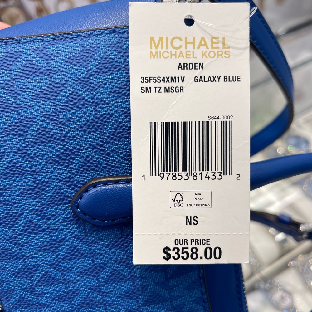 MICHAEL KORS Arden Small Top Zip Signature Logo Messenger Bag
Galaxy Blue 
NWT - Picture 10 of 16
